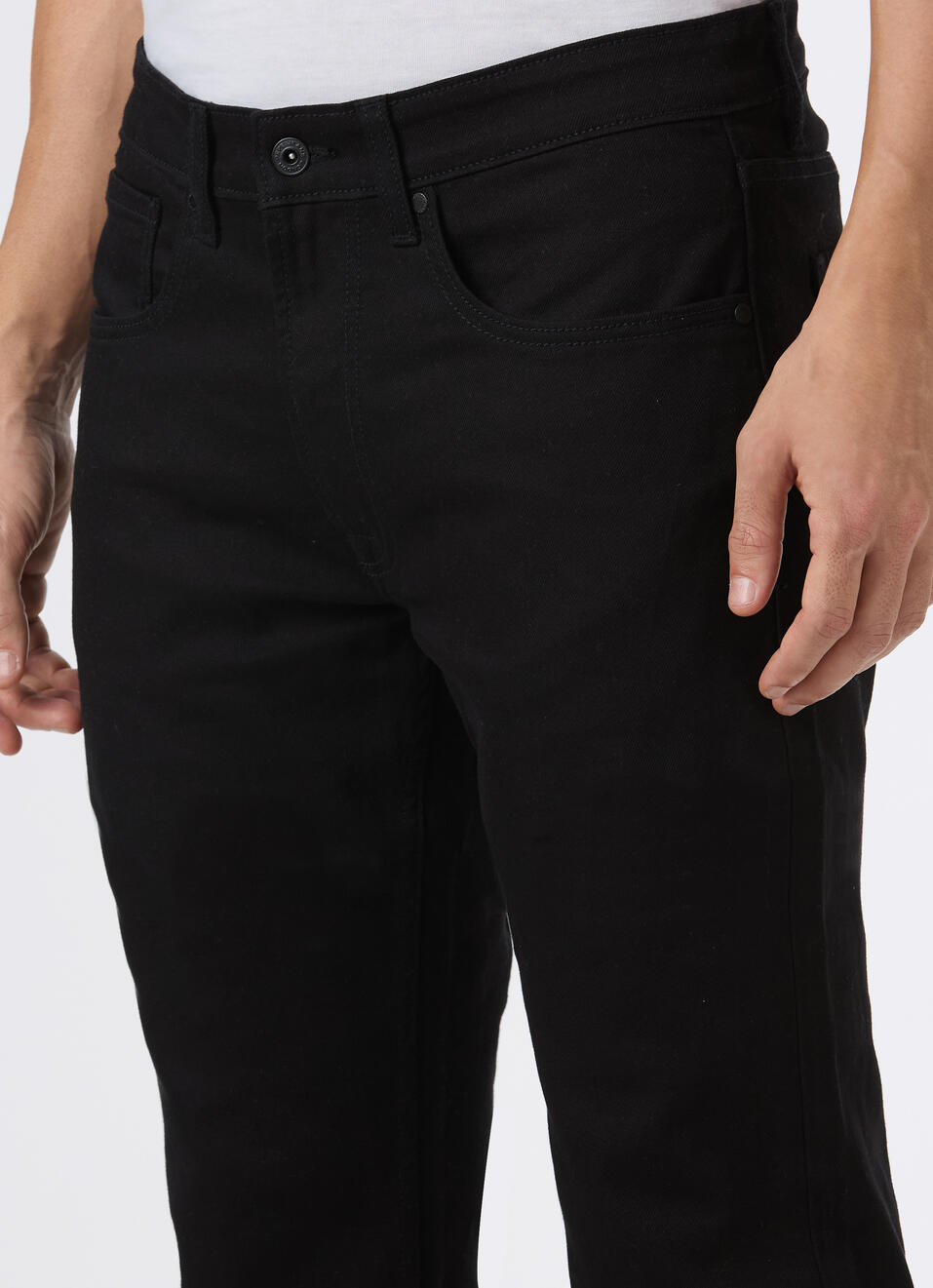 Men Black Mid Rise Bootcut Stretchable Jeans, , large image number 4