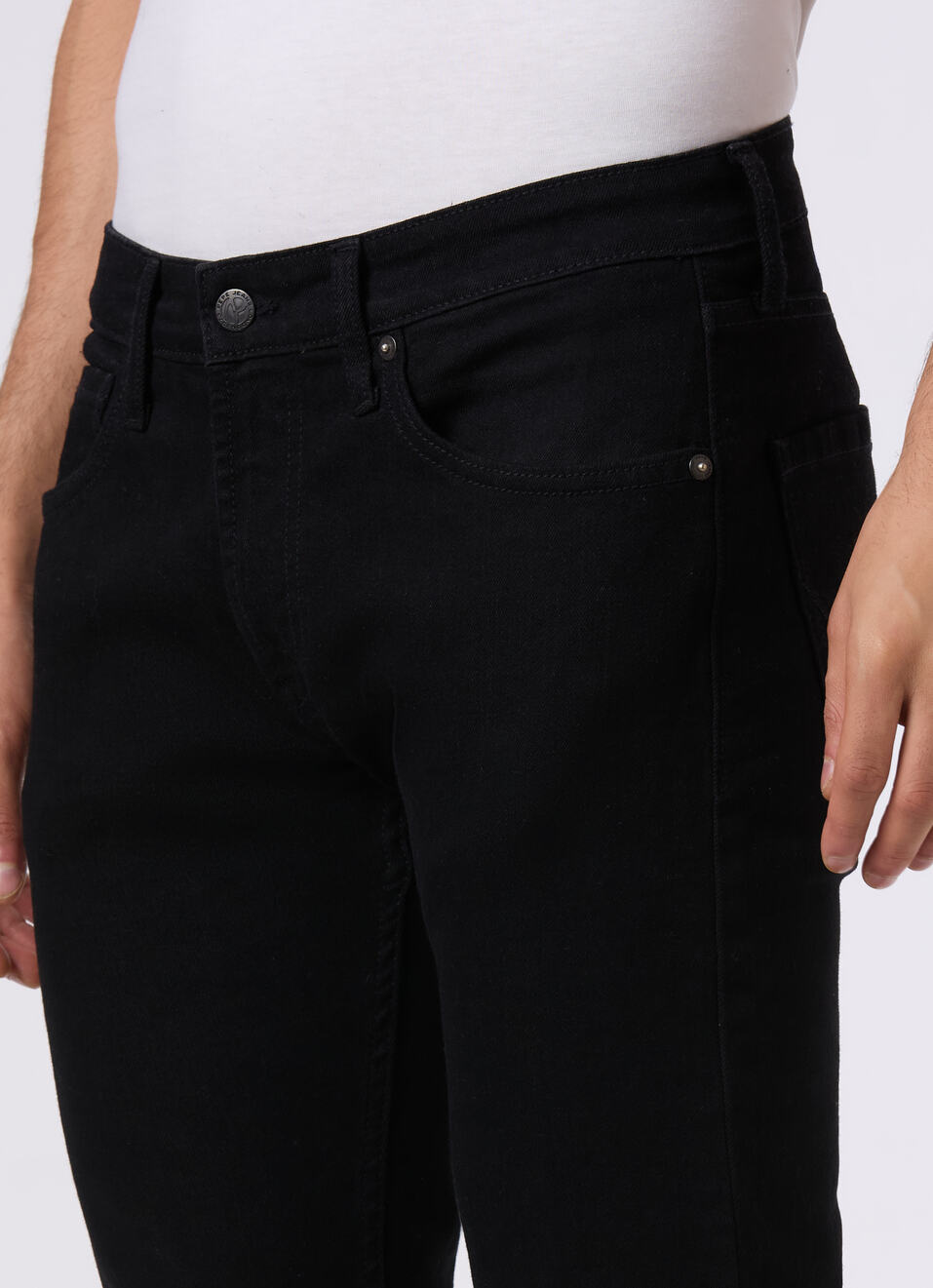 Men Black Rise Slim Fit Stretchable Jeans, , large image number 4