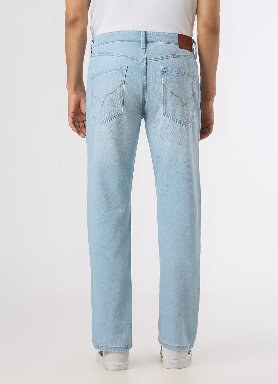 Men Light Blue Straight Fit Stretchable Jeans, , large image number 3