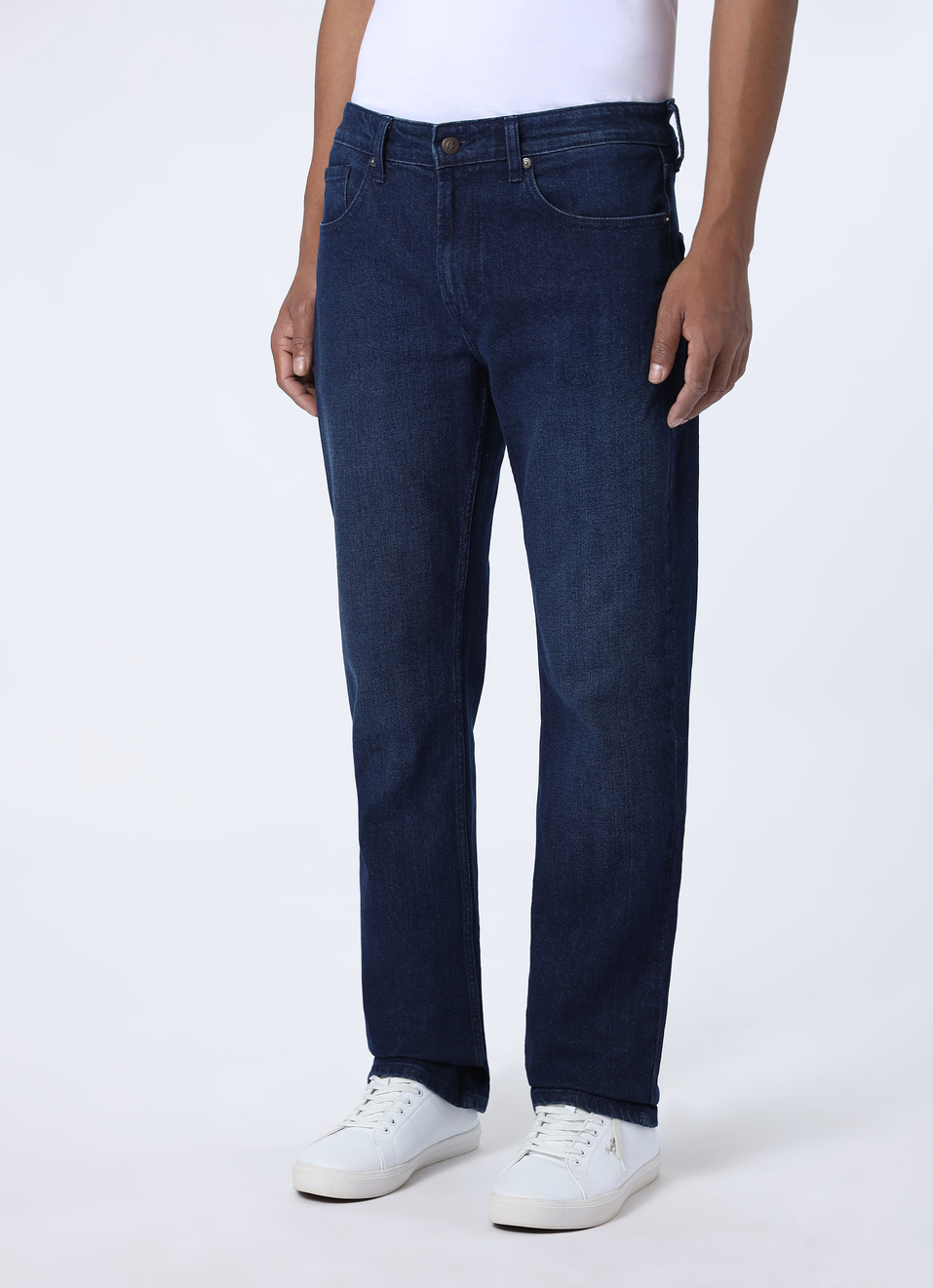 Men Blue Mid Rise Straight Fit Jeans, , large image number 3