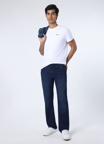 Men Blue Mid Rise Straight Fit Jeans