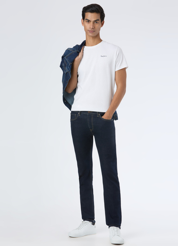 Men Dark Blue Rise Slim Fit Stretchable Jeans