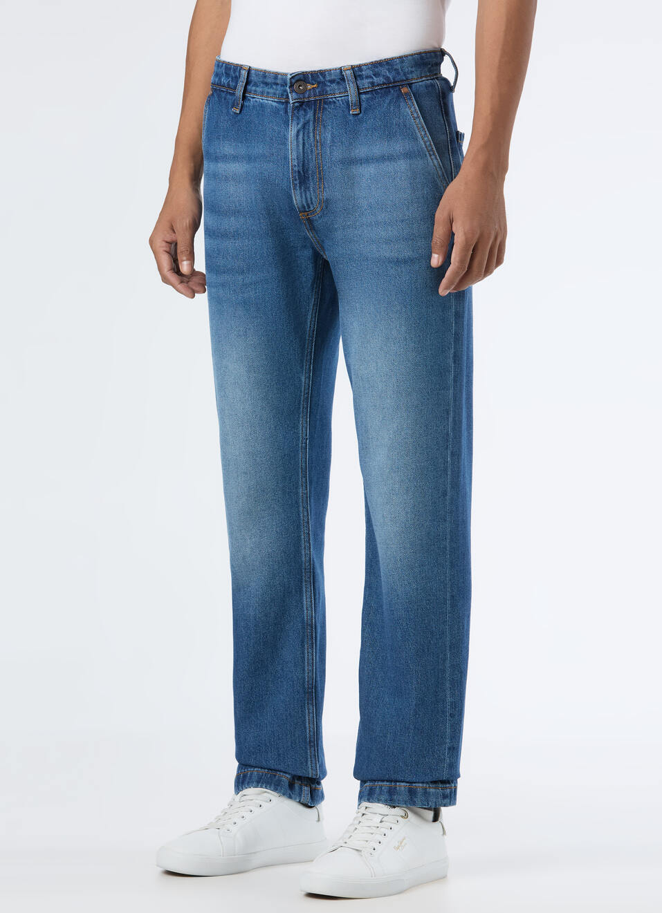 Men Blue Mid Rise Straight Fit Jeans, , large image number 3