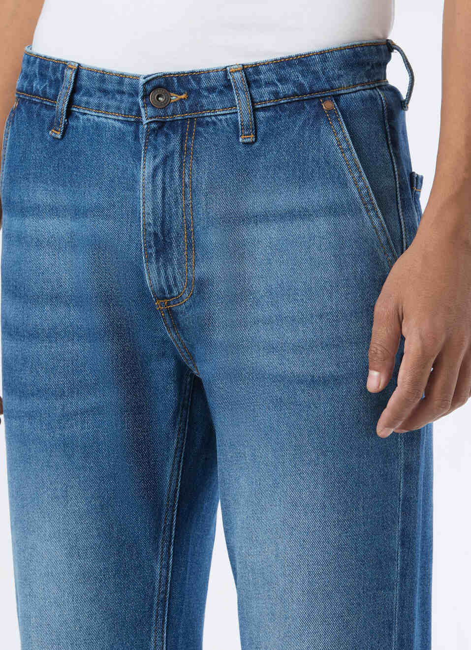 Men Blue Mid Rise Straight Fit Jeans, , large image number 4