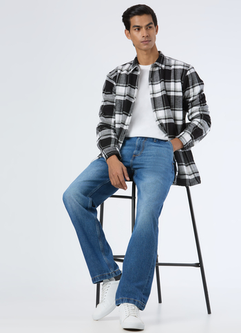 Men Blue Mid Rise Straight Fit Jeans