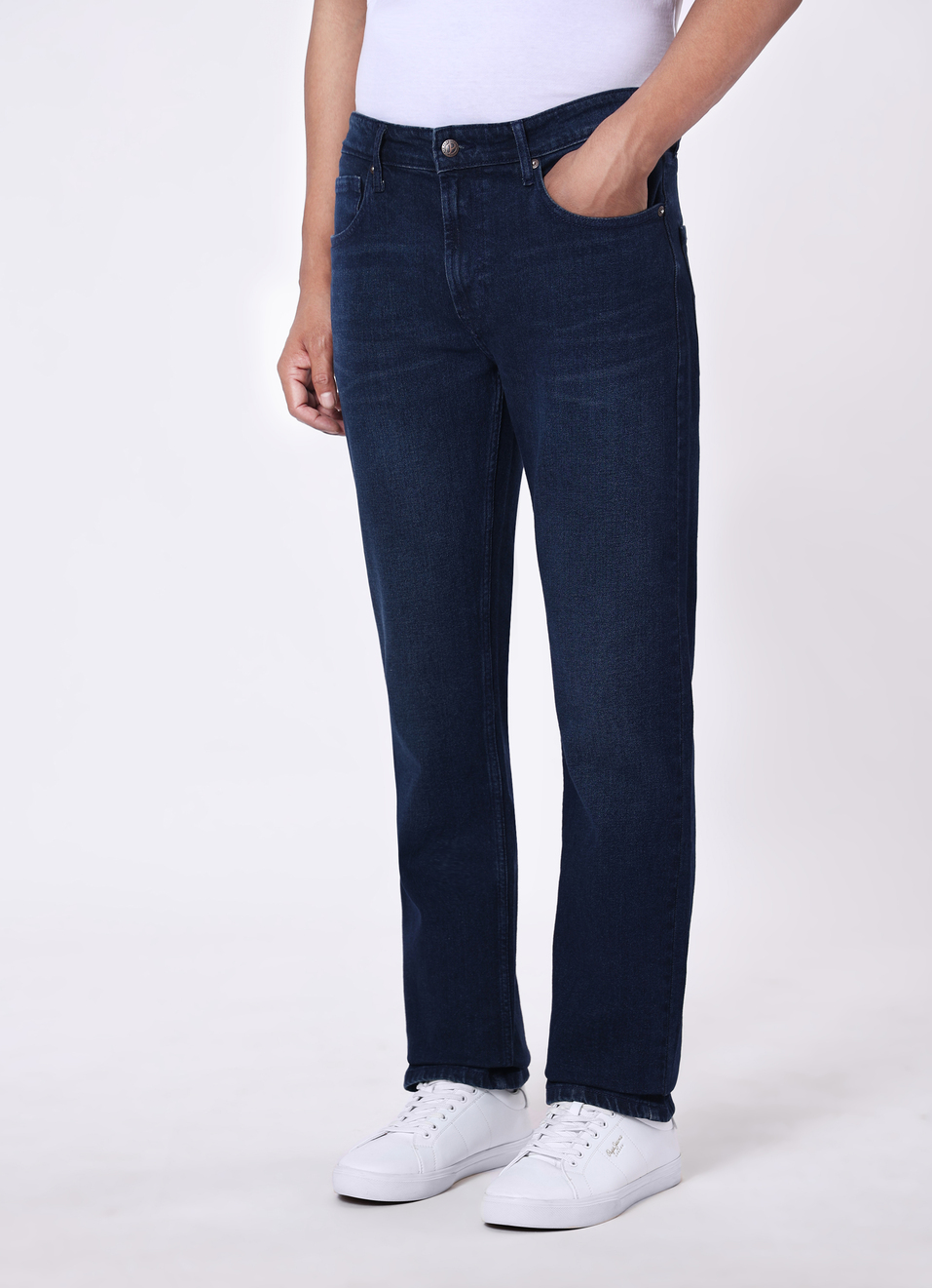 Men Blue Mid Rise Straight Fit Jeans, , large image number 3