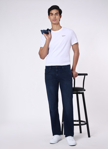 Men Blue Mid Rise Straight Fit Jeans