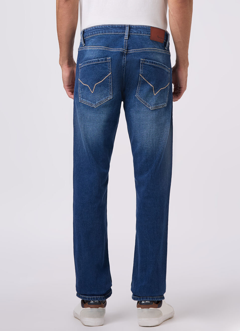 Men Blue Mid Rise Straight Fit Jeans, , large image number 2