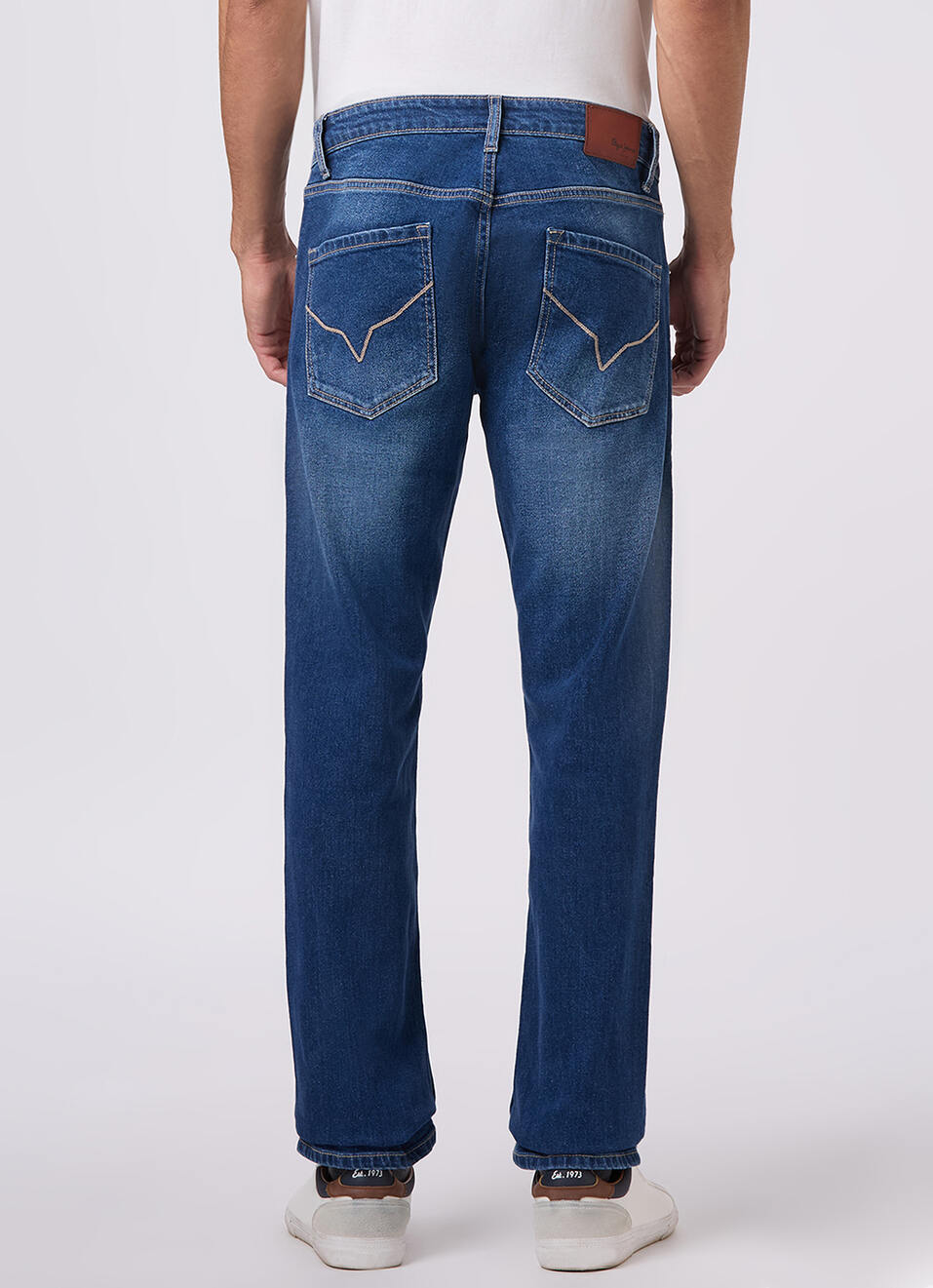 Men Blue Mid Rise Straight Fit Jeans, , large image number 3