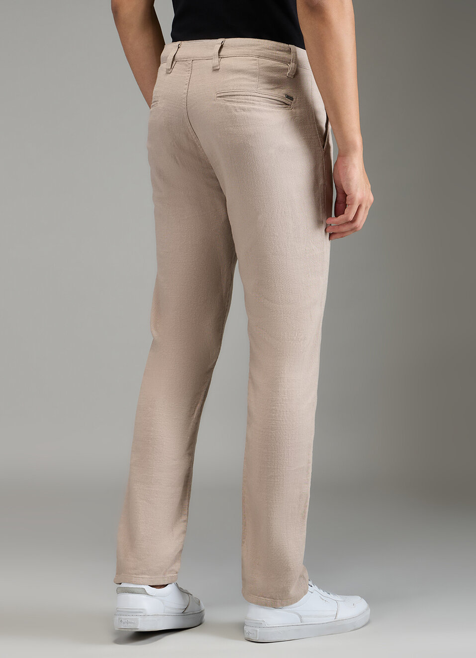 Men Beige Mid Rise Chinos Pants, , large image number 3