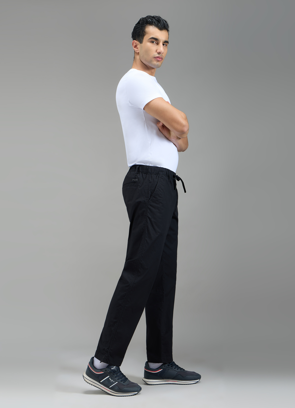 Men Black Jogger Pants, , large image number 6