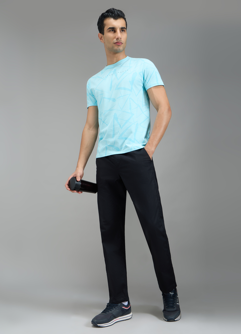 Men Black Jogger Pants, , large image number 0