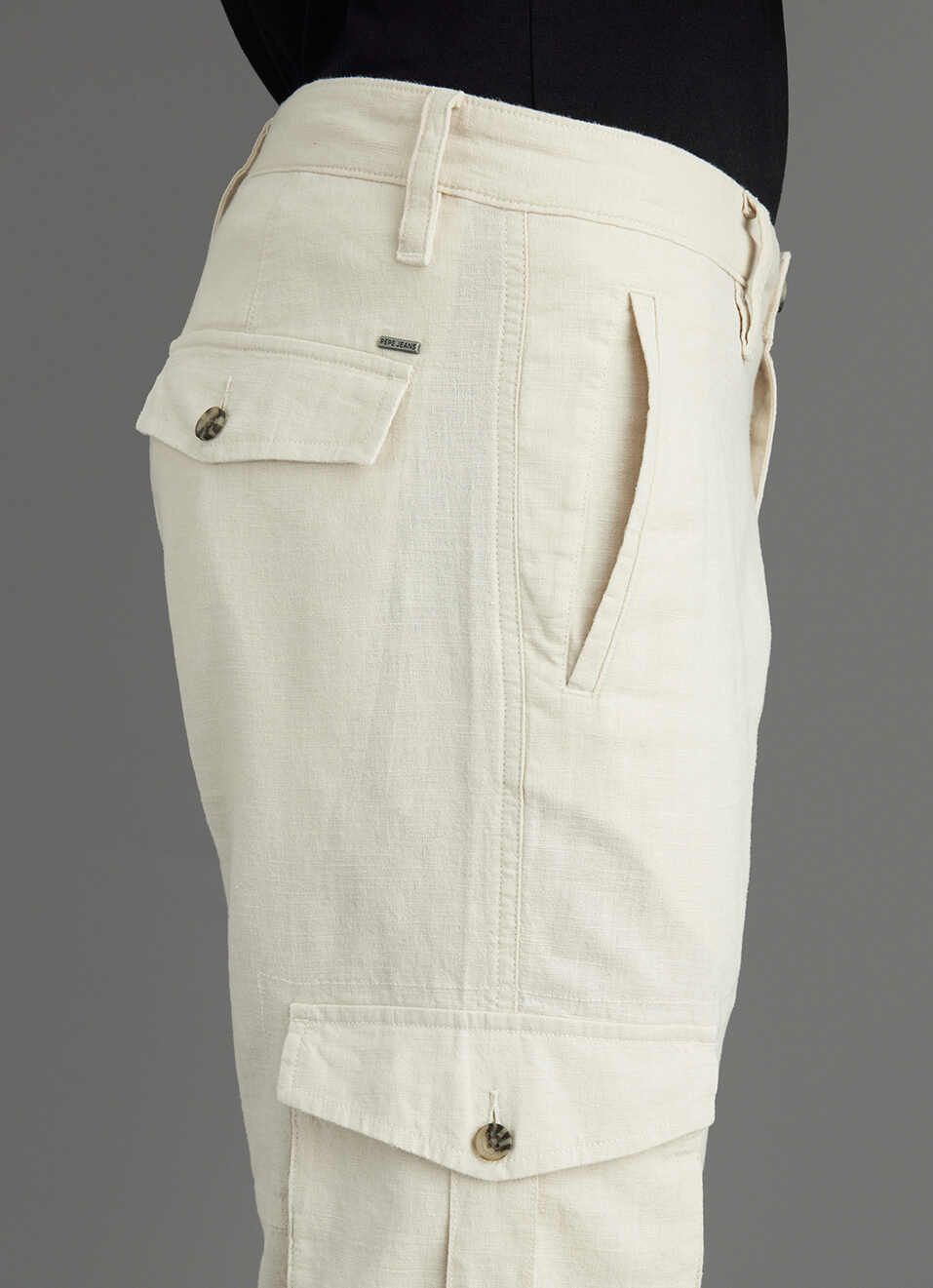 Men Beige Mid Rise Straight Fit Cargo Pants, , large image number 4