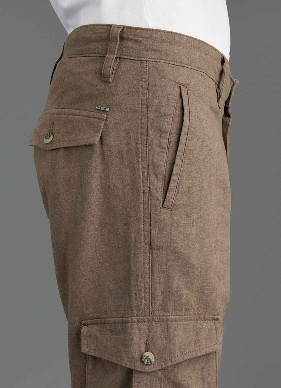 Men Brown Mid-rise Straight Fit Cargo Pants, , large image number 4