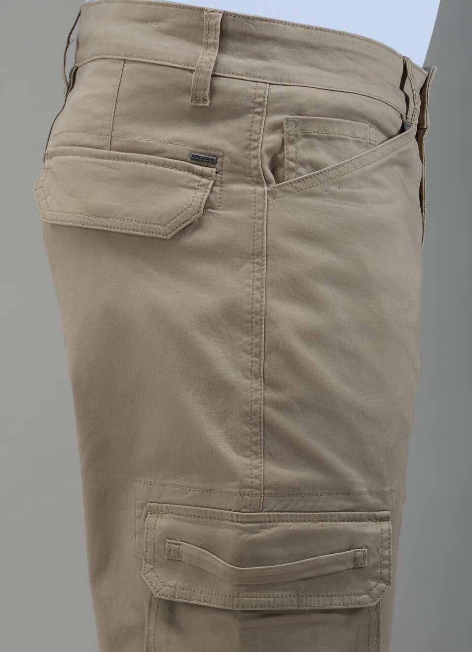 Men Khaki Beige Mid Rise Straight Fit Cargo Pants, , large image number 5