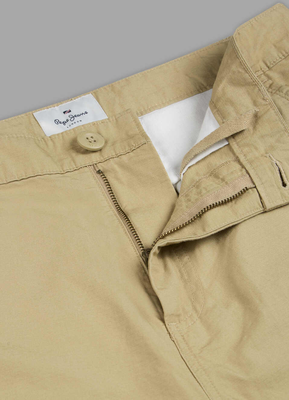 Men Khaki Beige Mid Rise Straight Fit Cargo Pants, , large image number 7
