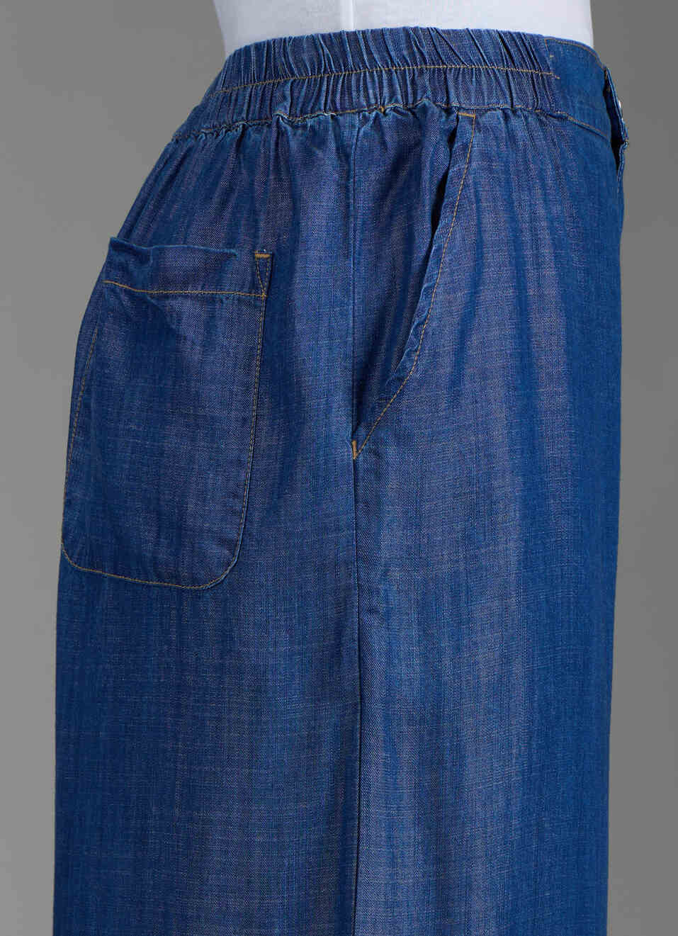 Women Blue Dark Used Wide Leg High Rise Pants, , large image number 4