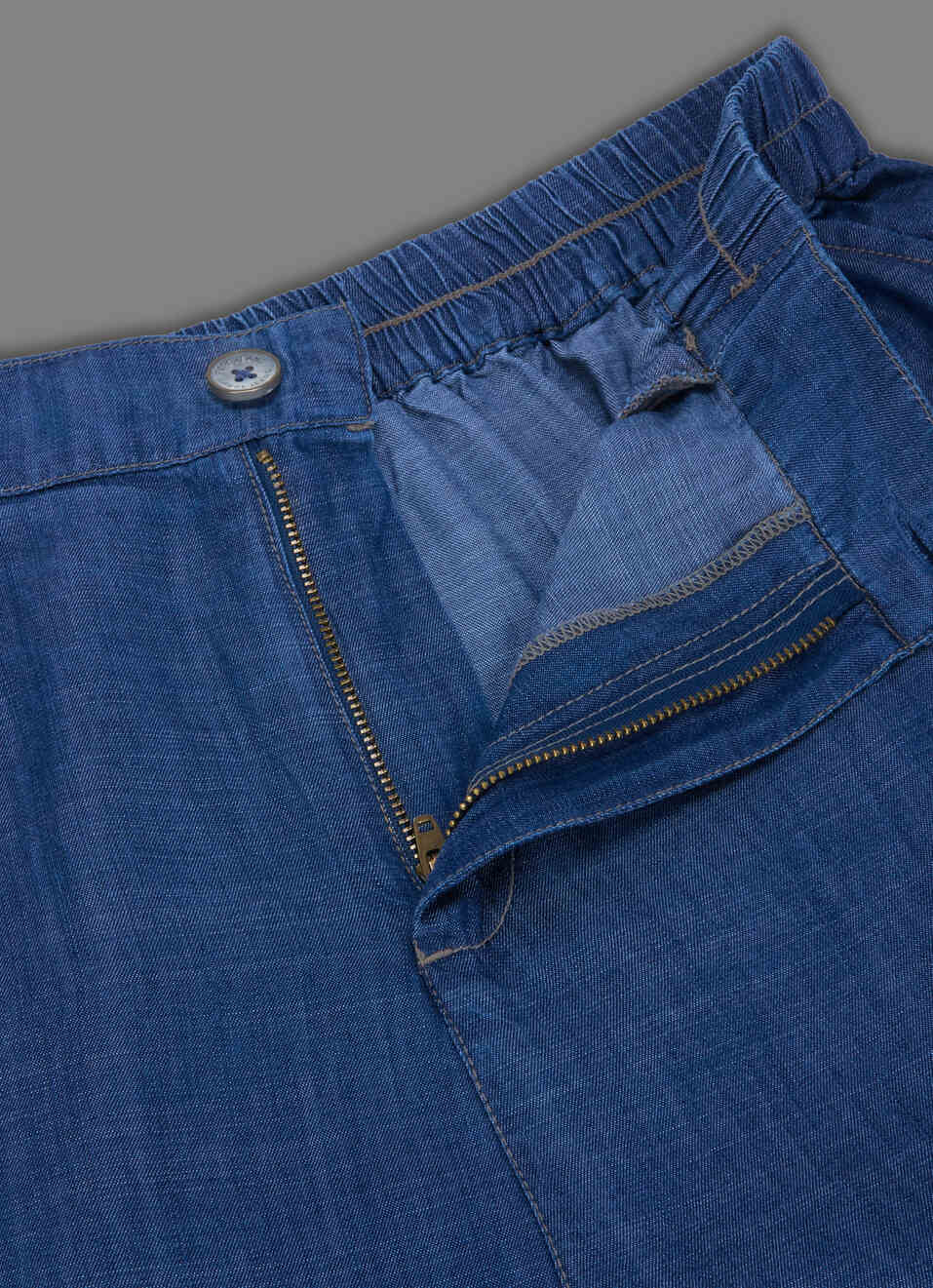 Women Blue Dark Used Wide Leg High Rise Pants, , large image number 6