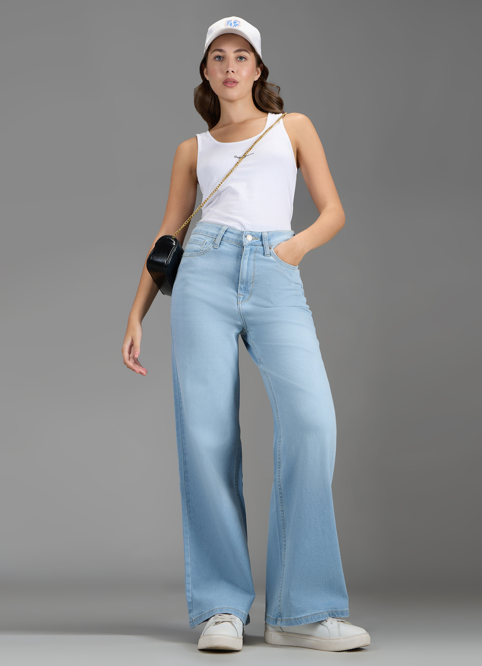 Women Blue Light Tinted Used Flared Fit High Rise Stretchable Jeans, , large image number 1
