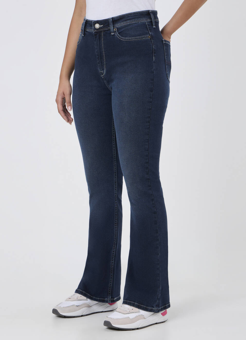 Women Dark Used Flared Jeans, , large image number 3