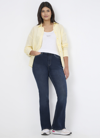 Women Dark Used Flared Jeans