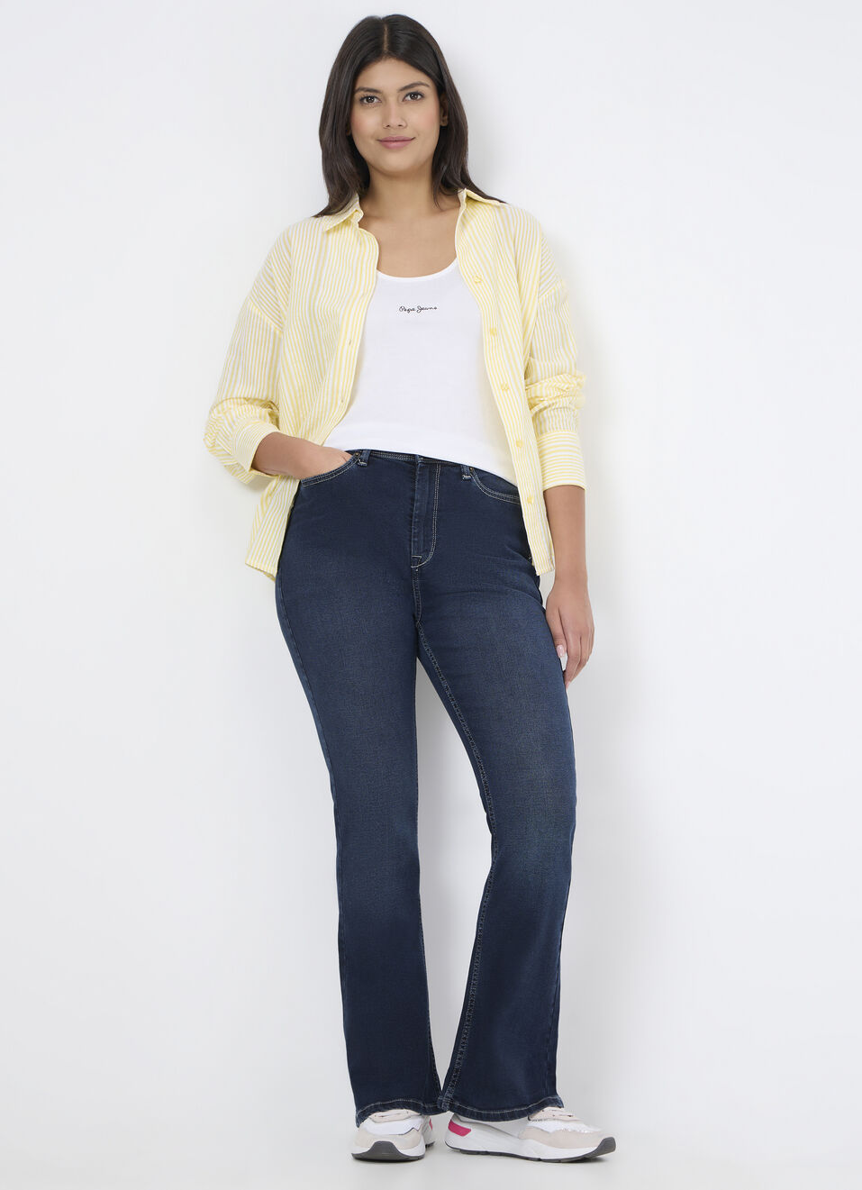 Women Dark Used Flared Jeans, , large image number 0