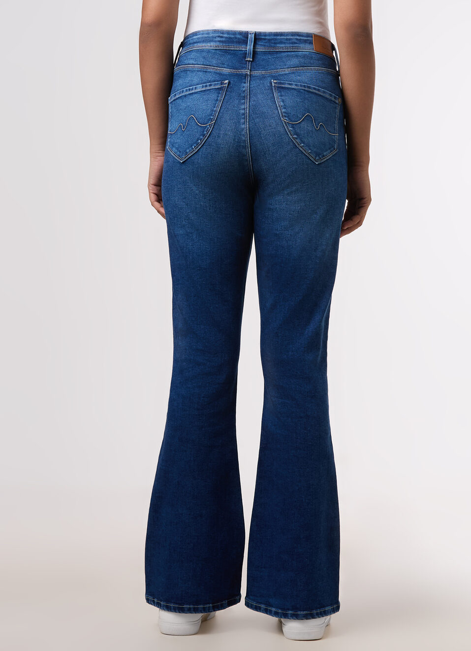 Women Blue High Rise Flared Stretchable Jeans, , large image number 2