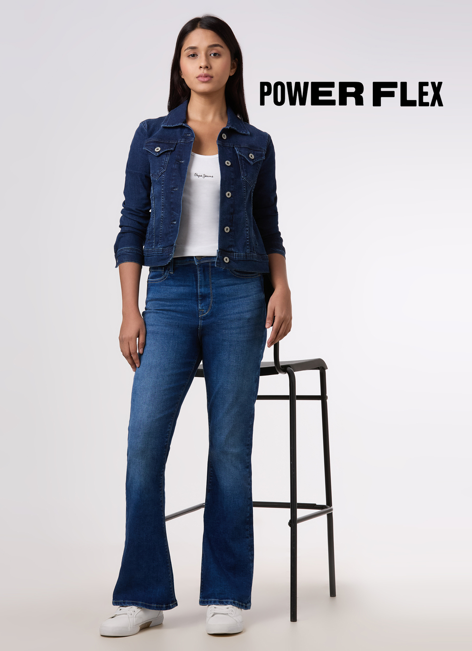 Women Blue High Rise Flared Stretchable Jeans, , large image number 0