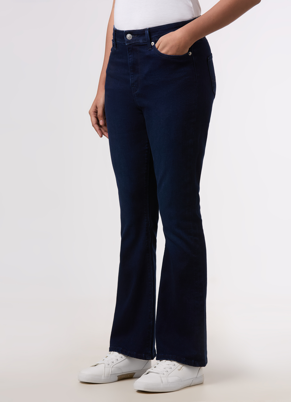 Women Blue High Rise Flared Stretchable Jeans, , large image number 3