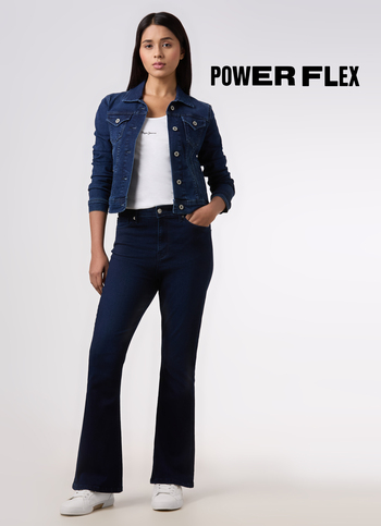 Women Blue High Rise Flared Stretchable Jeans