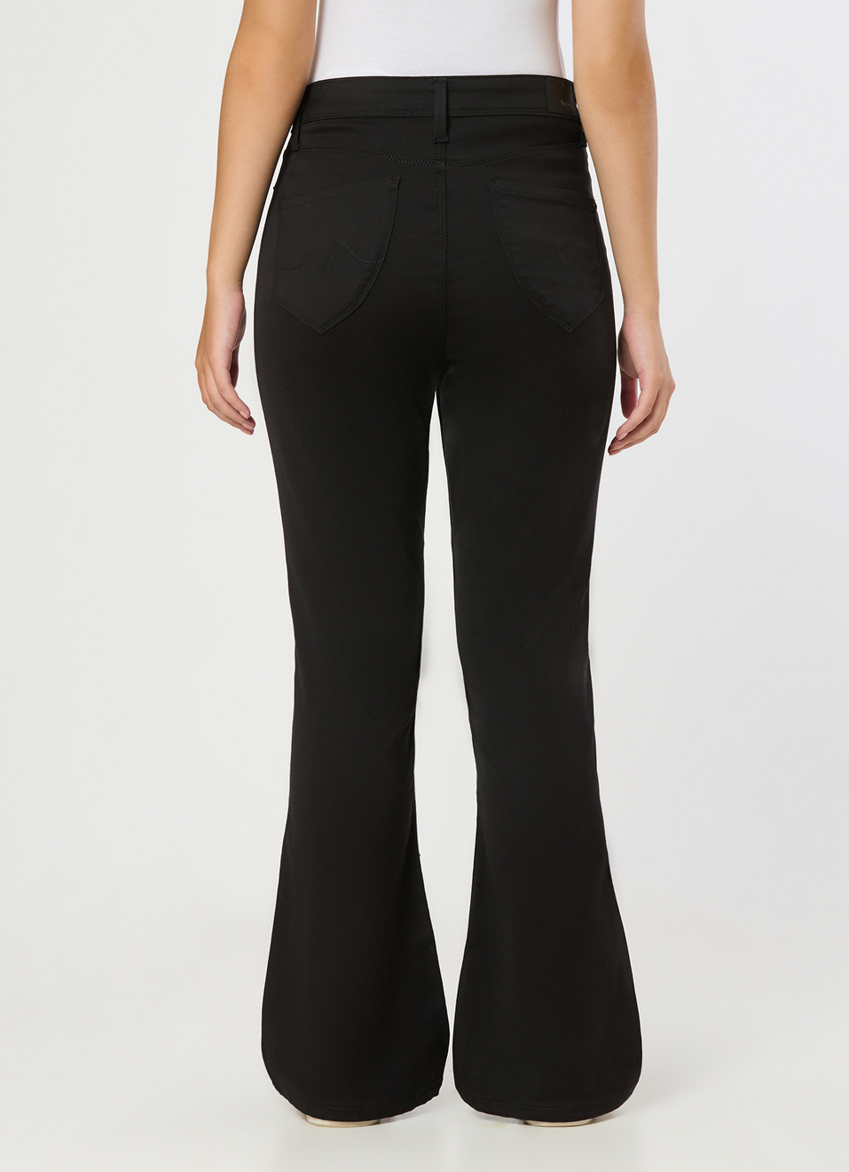 Women Black Rinse Flared Jeans, , large image number 2