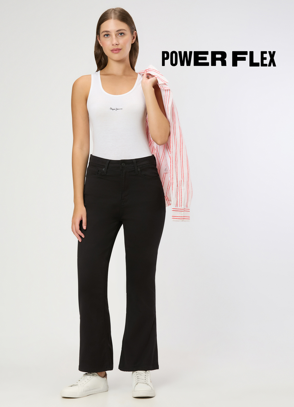 Women Black Rinse Flared Jeans, , large image number 0
