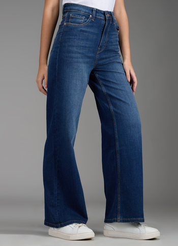 Women Blue Wide Leg Fit High Rise Stretchable Jeans