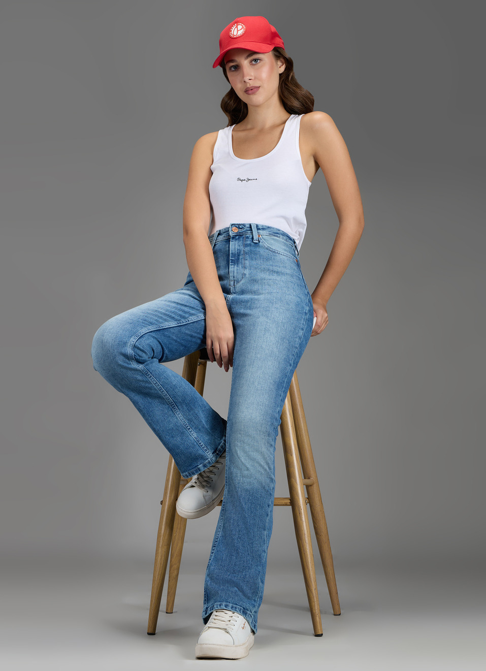 Women Blue Light Used Wide Leg Fit High Rise Stretchable Jeans, , large image number 1