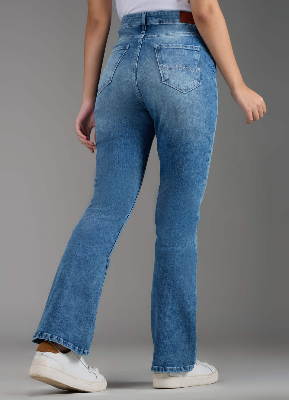 Women Blue Light Used Wide Leg Fit High Rise Stretchable Jeans, , large image number 3