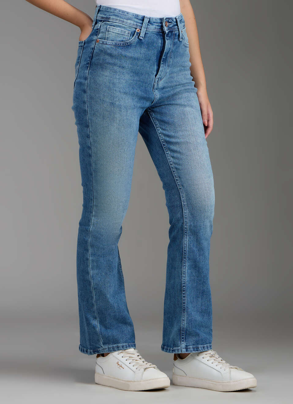 Women Blue Light Used Wide Leg Fit High Rise Stretchable Jeans, , large image number 0