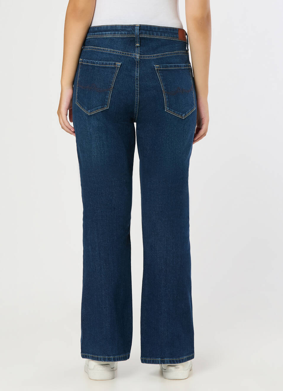 Women Blue Mid Rise Stretchable Flared Jeans, , large image number 2