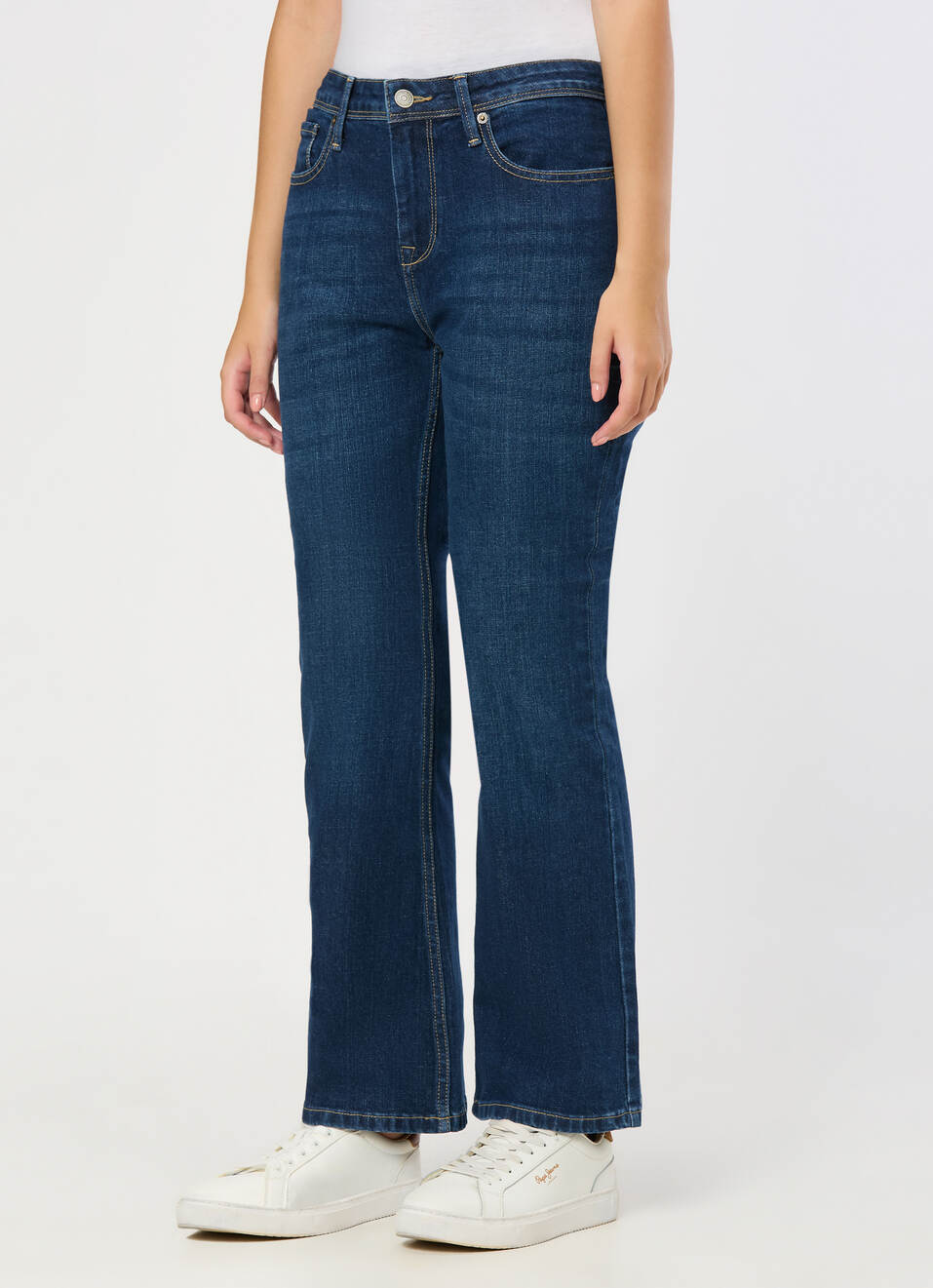 Women Blue Mid Rise Stretchable Flared Jeans, , large image number 3