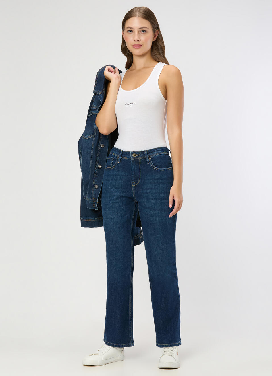 Women Blue Mid Rise Stretchable Flared Jeans, , large image number 0