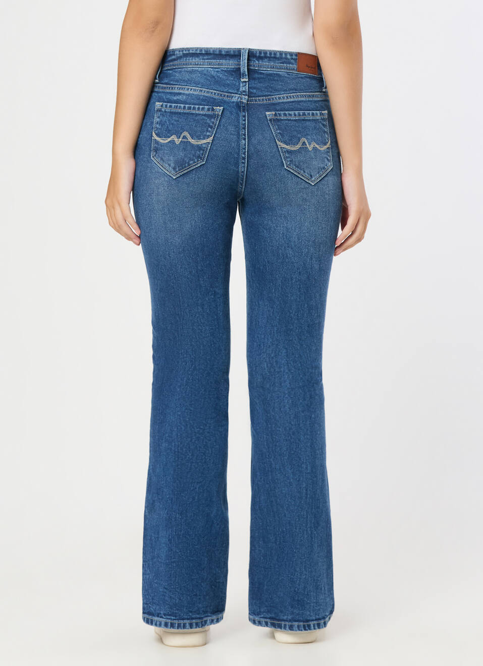 Women Blue Mid Rise Flared Jeans, , large image number 2