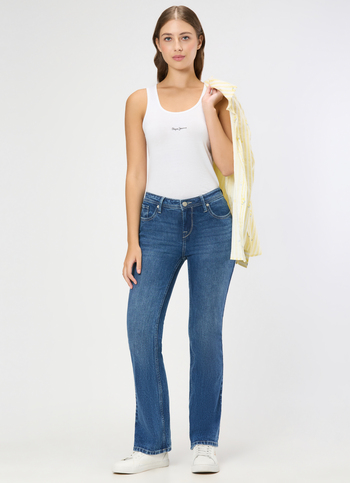 Women Blue Mid Rise Flared Jeans