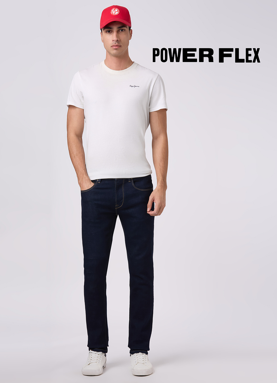 Men Black Mid Rise Slim Fit Powerflex Jeans, , large image number 1