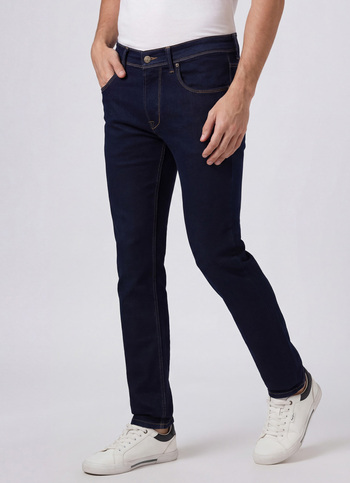 Men Black Mid Rise Slim Fit Powerflex Jeans
