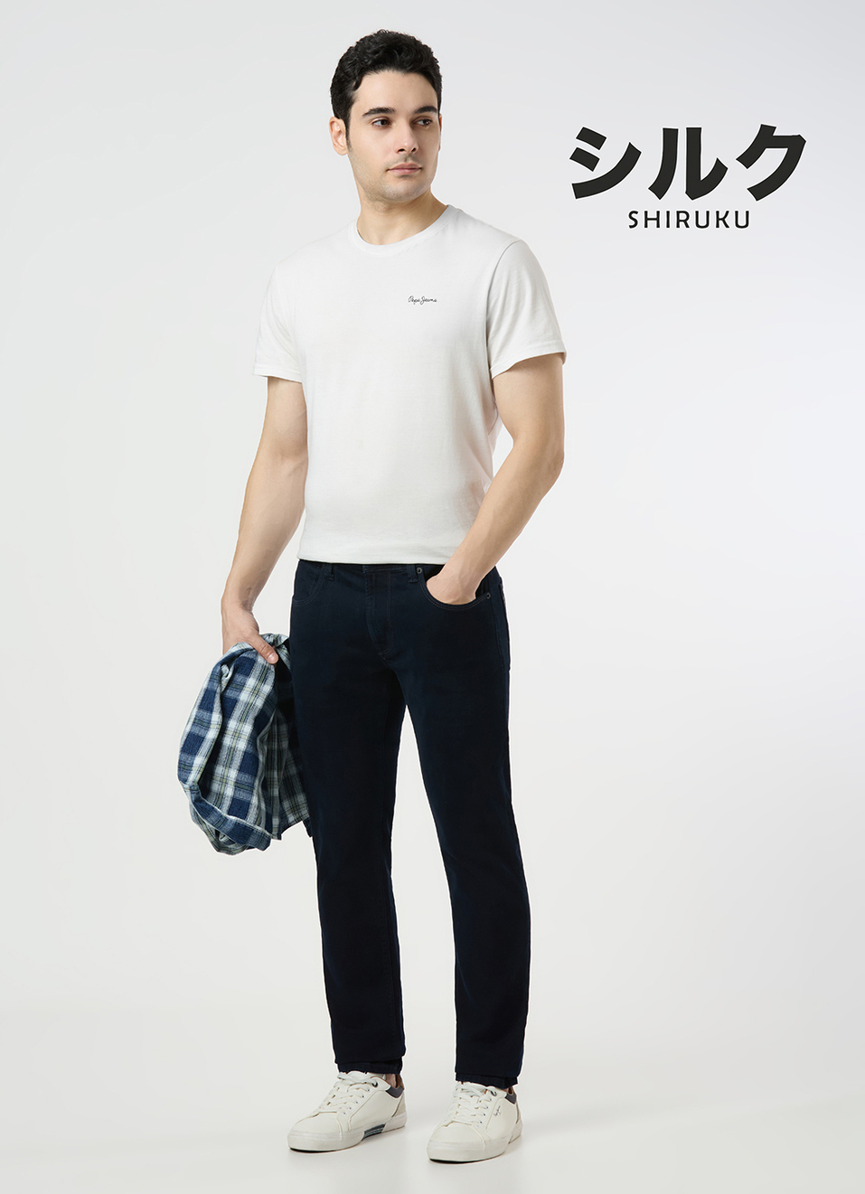 Men Blue Mid Rise Slim Fit Textured Jeans, , large image number 1