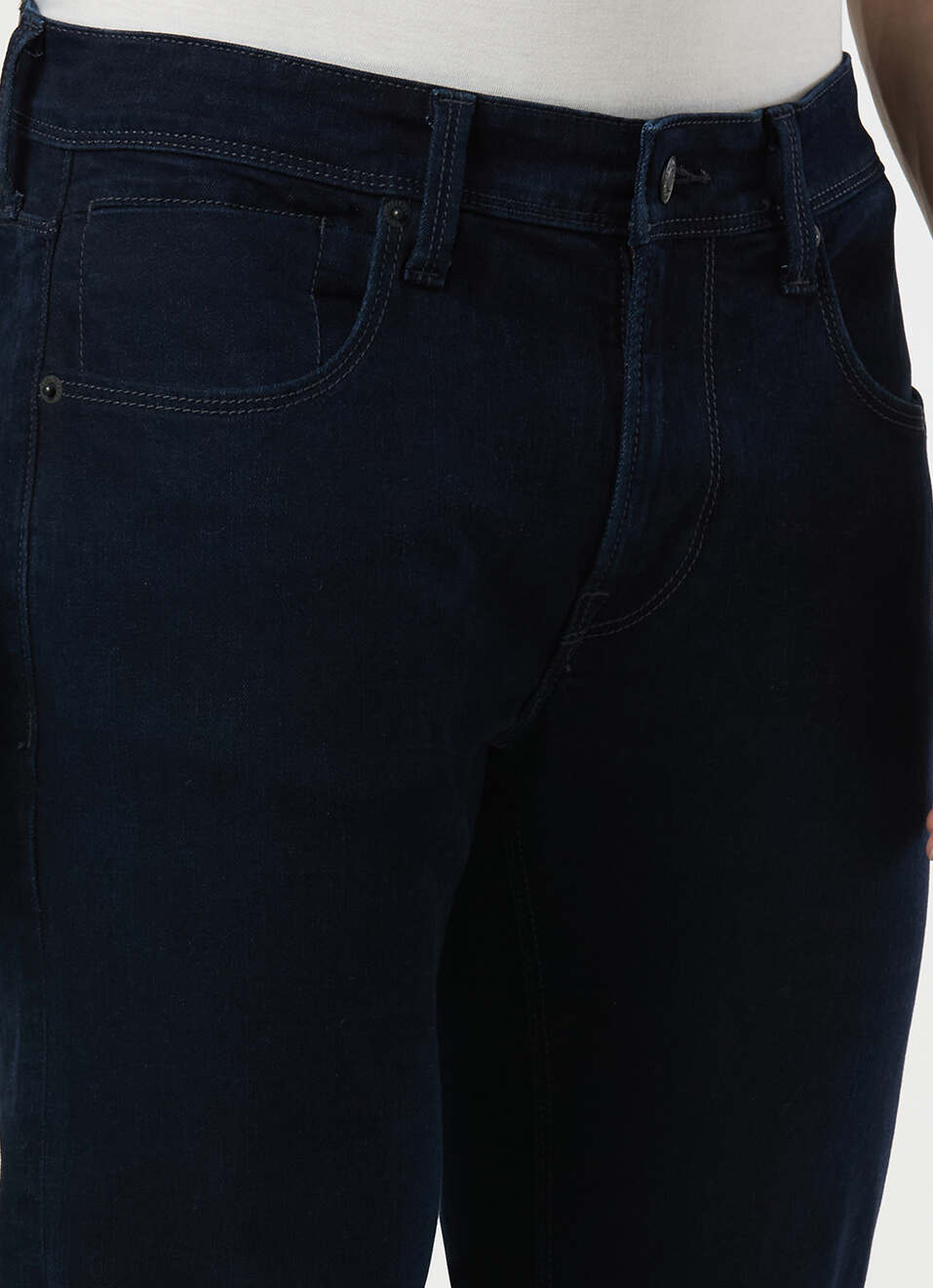 Men Blue Mid Rise Slim Fit Textured Jeans, , large image number 4