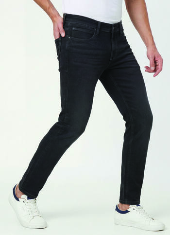 Men Black Mid Rise Skinny Fit All Clima Jeans