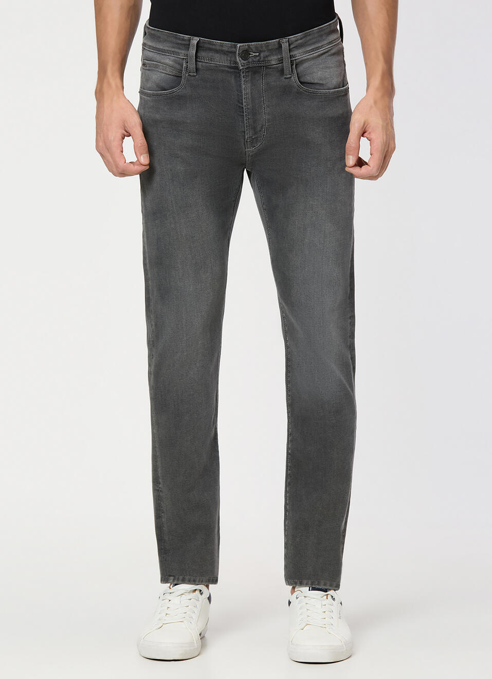 Men Grey Low Rise Slim Fit Powerflex Jeans, , large image number 2