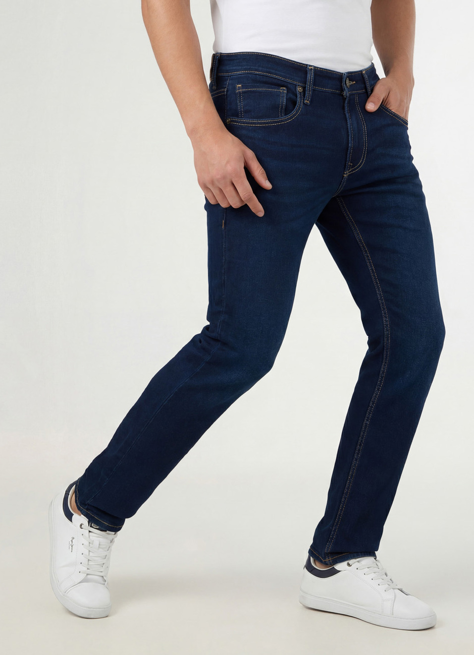 Men Blue Slim Fit Mid Rise Stretchable Jeans, , large image number 0