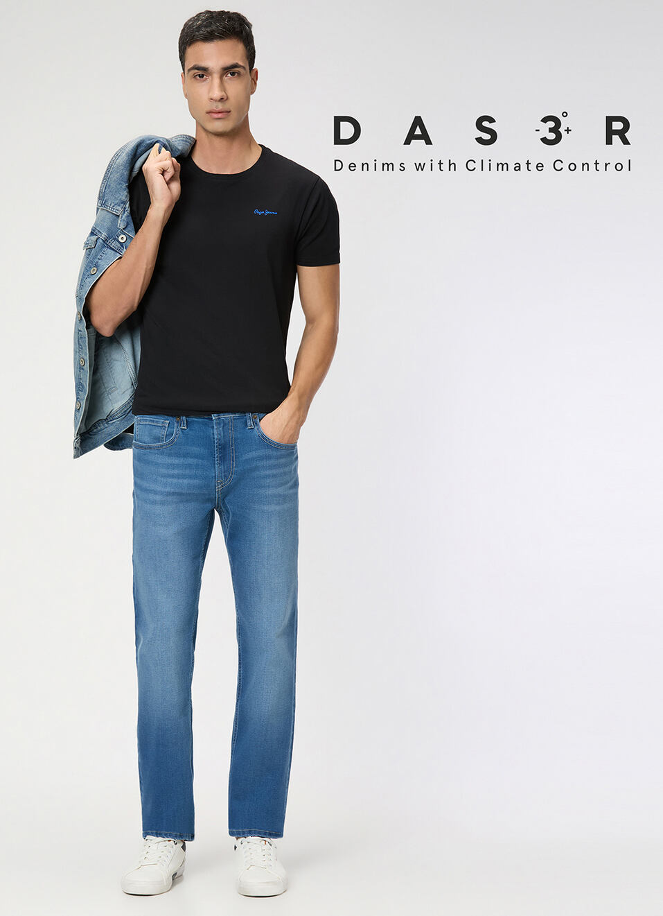 Men Blue Mid Rise Straight Fit All Clima Jeans, , large image number 1