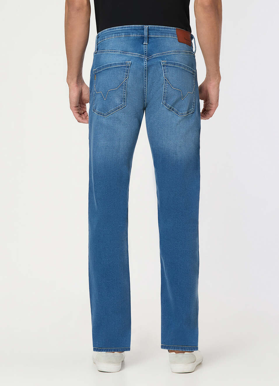 Men Blue Mid Rise Straight Fit All Clima Jeans, , large image number 3